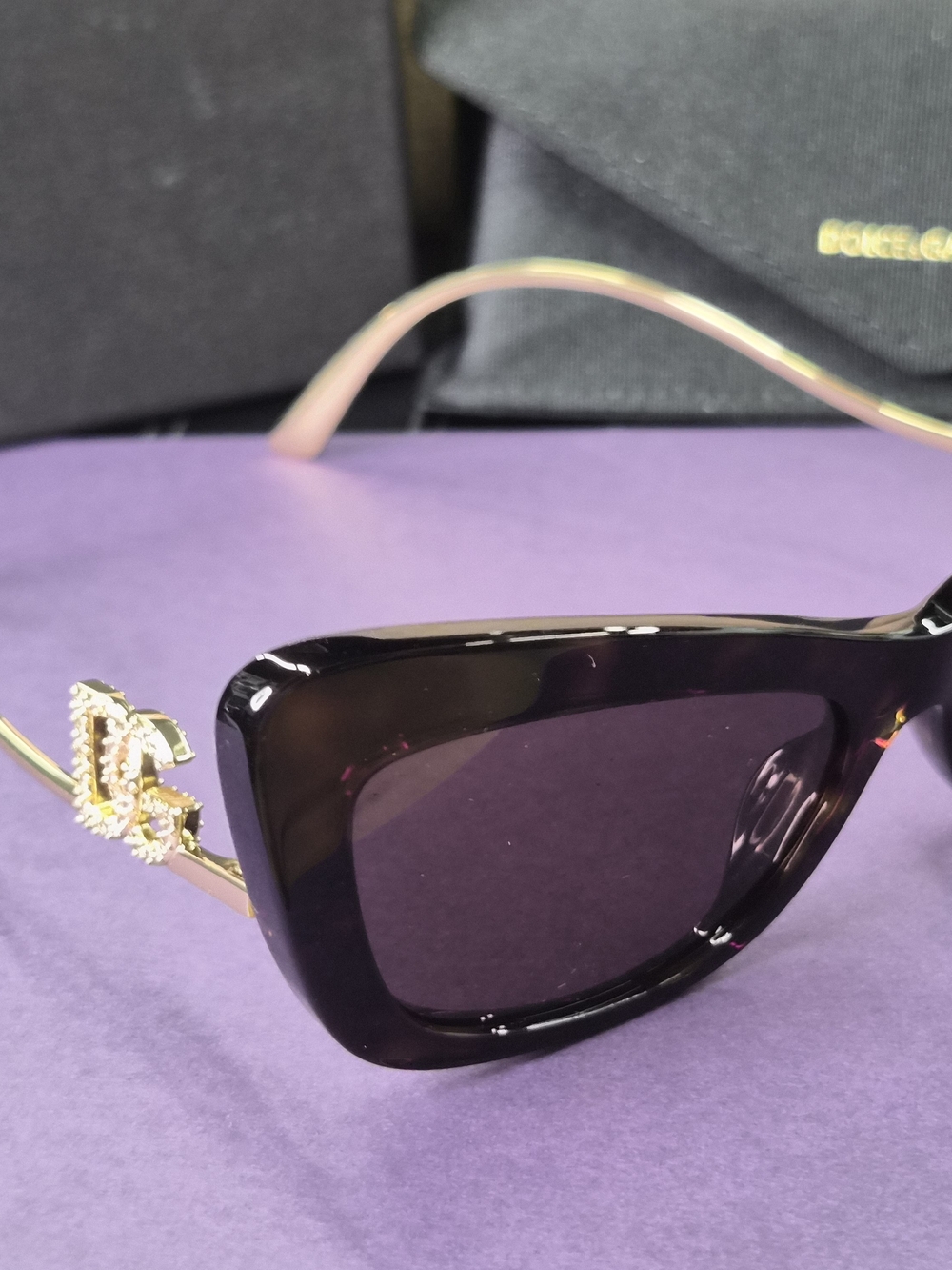 Dolce & Gabbana DG Crystal Cat-Eye Sunglasses Tortoise and GILD